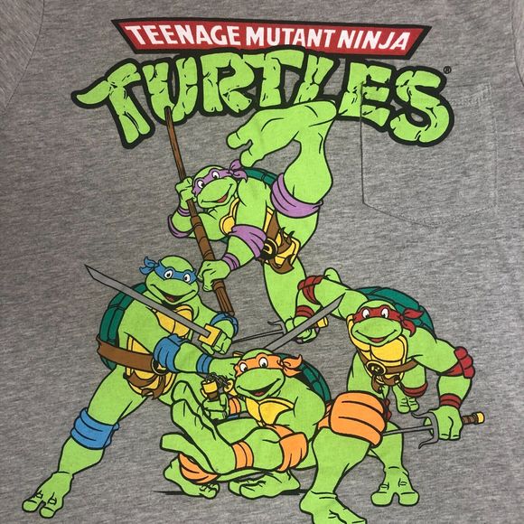 Teenage Mutant Ninja Turtles Shirt Kids Extra Large XL Gray Graphic‎ Tee Outdoor - Picture 3 of 8